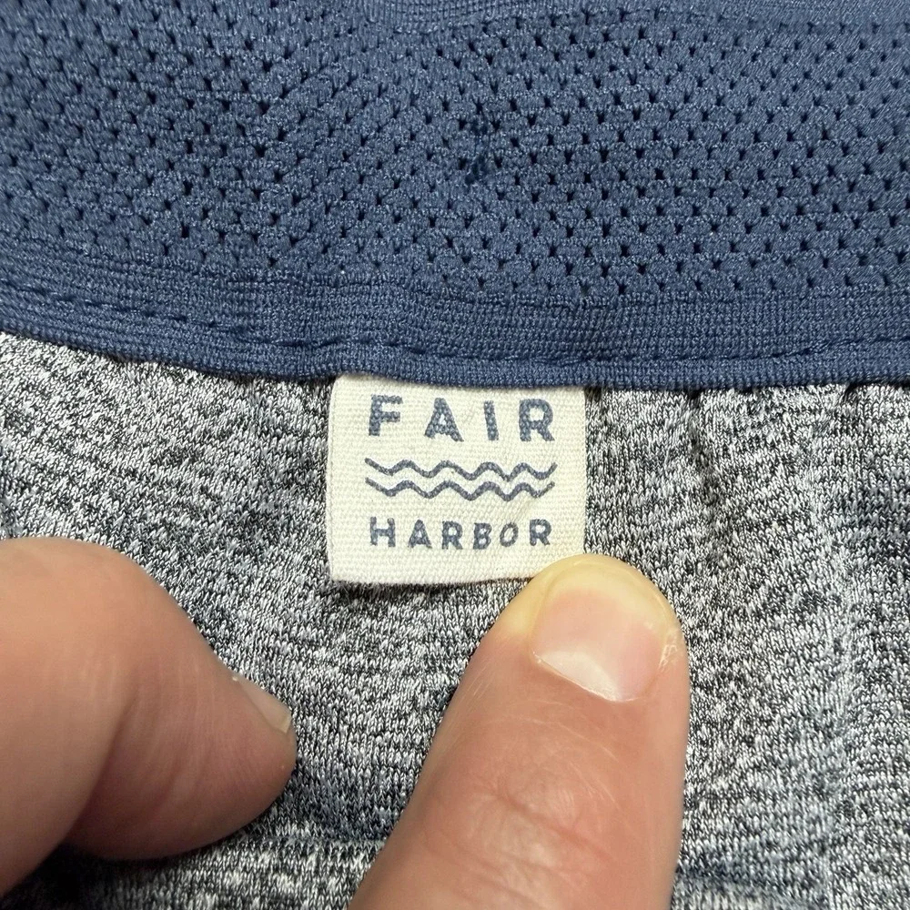 Fair Harbor Ozone Board Short Swim Trunks Blue Teal Stripes Lined Men's Size 3XL